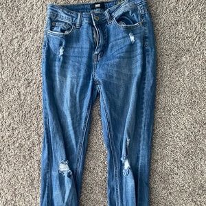 I&M distressed/ ripped jeans high rise flare